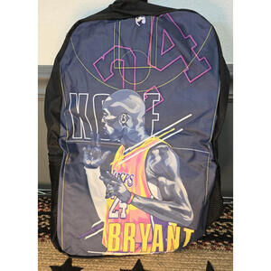 Kobe Bryant Black Backpack 2 Zip, 2 Side Pockets, Inside Pouch
